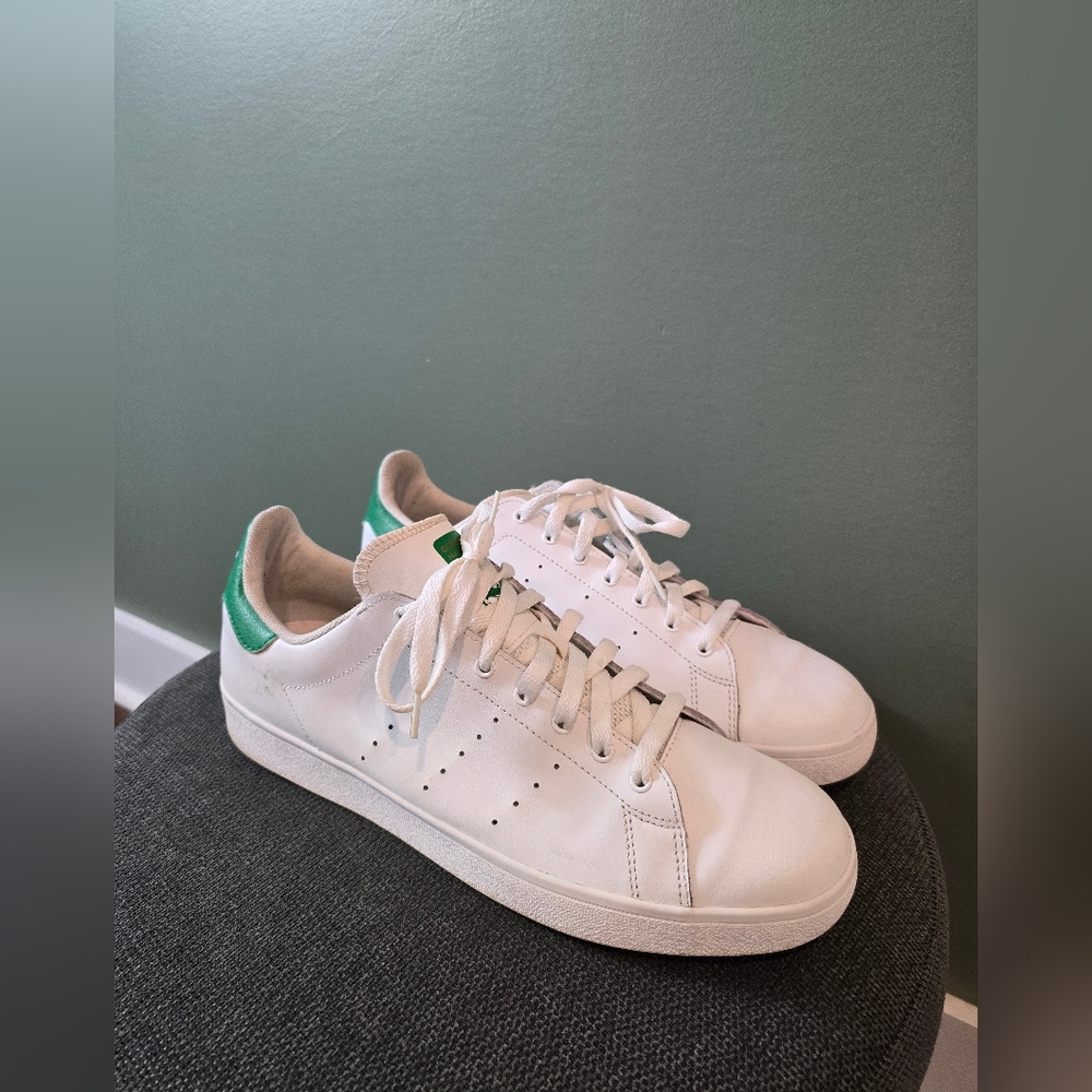 Adidas White and Green Stan Smith Sneakers Minimalist Design